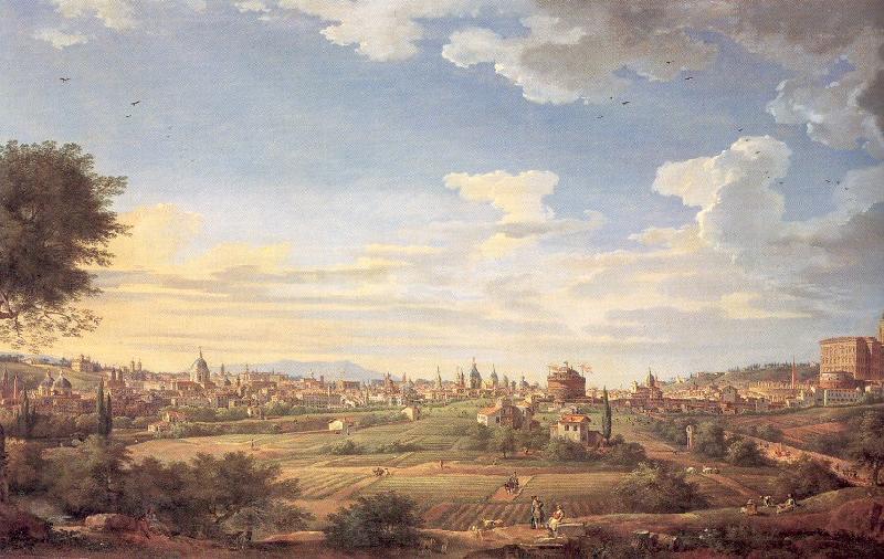 Panini, Giovanni Paolo View of Rome from Mt. Mario, In the Southeast Spain oil painting art